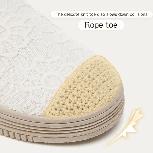 Womens Slip On Shoes Lace Mesh Flat Casual Loafers for Office Travel - Picture 2 of 9